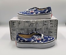 Image of VANS SNOOPY UK 10 CHILDREN'S BLUE CANVAS LACE-UP ANKLE SKATE SHOES BNIBWT