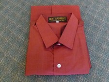 NWOT Mens Short Sleeve 100 Pure Thai Silk Shirt Large size .