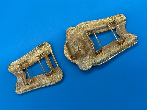 Alexis Kirk / Designer & Signed - Belt Buckle Gold-Tone / 1980's Takes 1" Belt - Picture 6 of 11