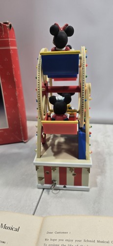 DISNEY SCHMID MICKEY MOUSE LIGHT UP ANIMATED MUSICAL FERRIS WHEEL - Picture 3 of 15
