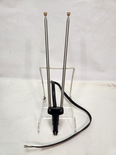 Telescopic Rabbit Ear Antenna Dipole VHF UHF FM Indoor TV Radio Twin Lead NOS