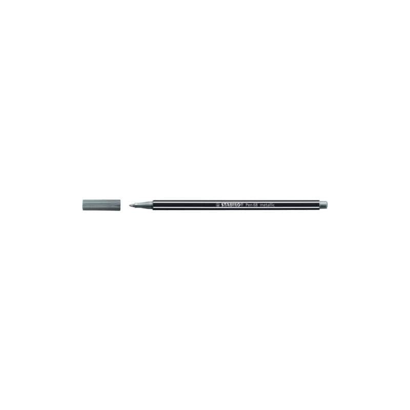 Pennarelli Stabilo Pen 68 metallic 1 mm argento - 68/805