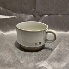Hearth and Hand Magnolia Mug “relax” Stoneware Coffee And Tea Mug Farmhouse