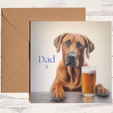 Rhodesian Ridgeback Father's Day Card | Dad With Love