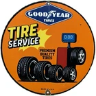 VINTAGE TIRE SERVICE PORCELAIN SIGN GAS OIL CONTINENTAL MICHELIN MOTORCYCLE