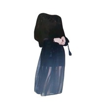 NA-KD Womens Black Lace Top Part Maxi Dress Sheer Detailed Long. Size S/M. NEW!
