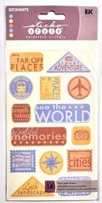Travel Abroad Sticko Stickers Scrapbooking Card Making Embellishment