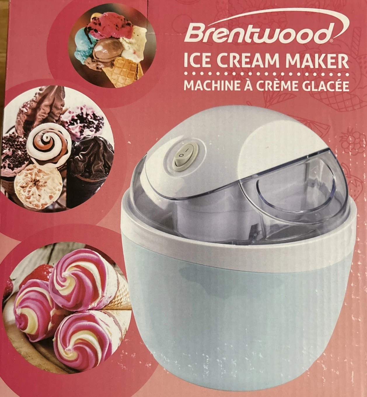 Brentwood Ice Cream/Sorbet Maker - 1 Quart TS-1410BL, Tested