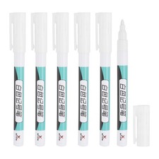 6 x Permanent Marker Pens White Ink Waterproof Oil Based Paint Medium Point Tip