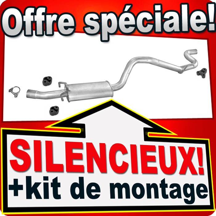 Silencieux arrière en acier aluminisé pour Ford Transit Tourneo 2.0 SWB 85kW de 2835mm