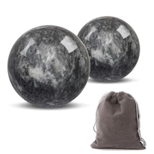 Hmsddan Traditional Chinese Baoding Balls, Marble Small-1.38", Dark Grey 
