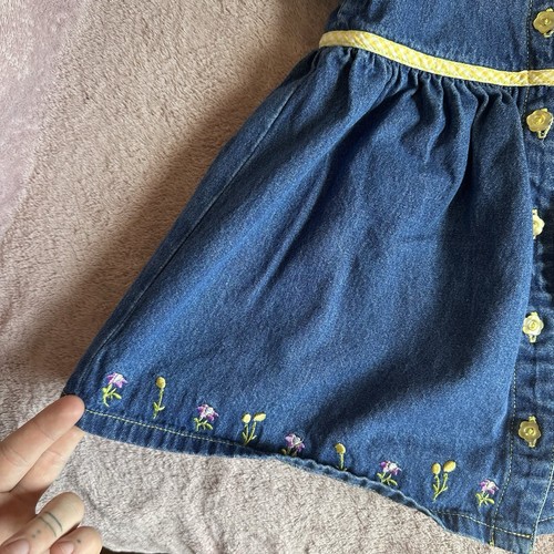 Vintage Carters Denim & Floral Dress Size 18 Months - Picture 2 of 5