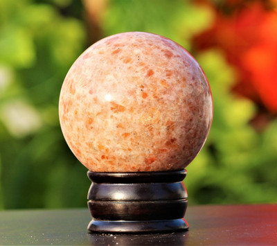 1.8LB 85MM Orange Sunstone Quarz Heilende Kristall Kugel Energetisiert