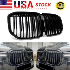 Front Kidney Grill Grille For BMW G07 X7 2019 2020 2021 2022 Dual Slats Glossy