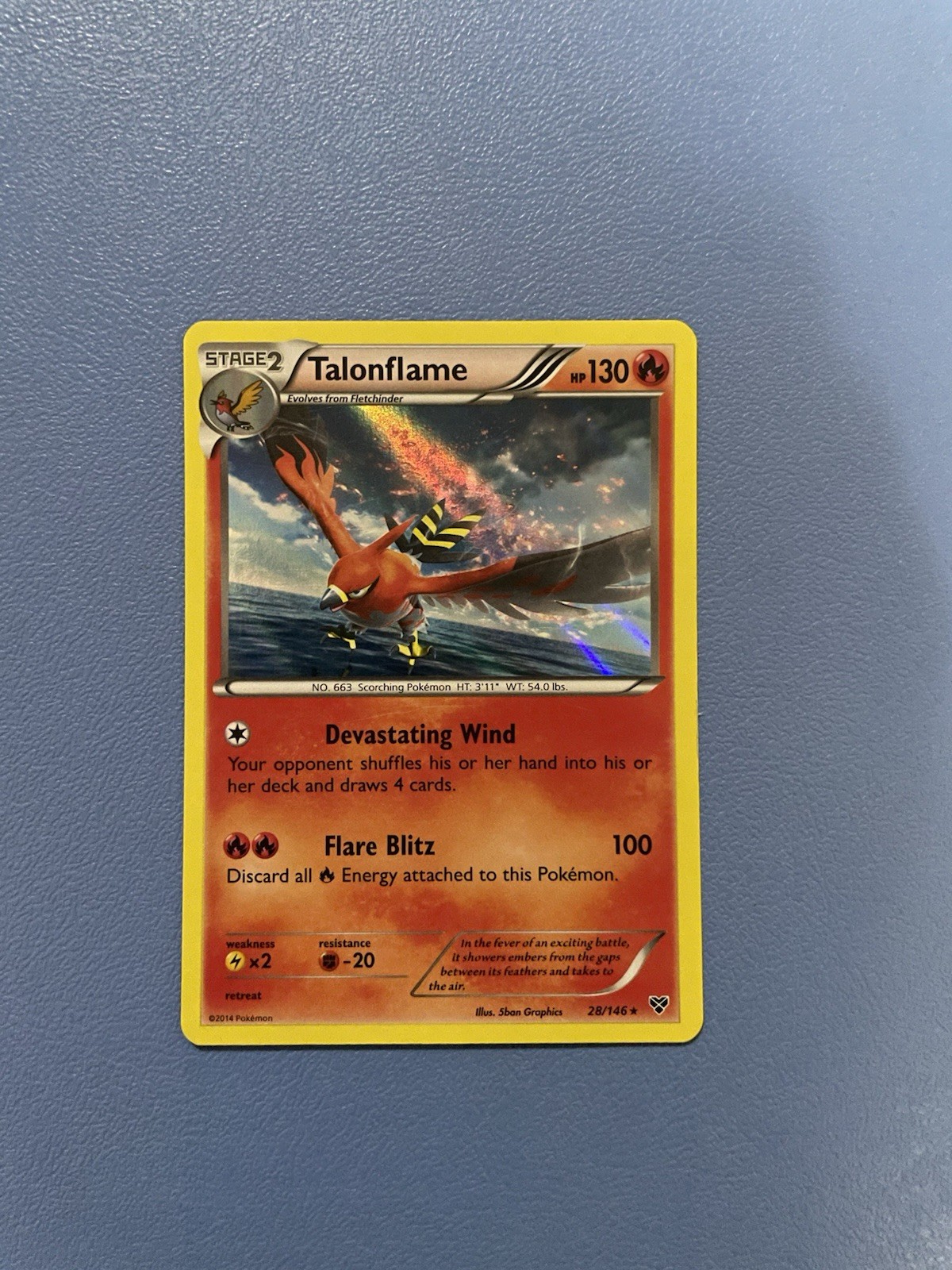 Talonflame 28/146 Holo Rare XY Base Set Pokemon Card - Lightly Played