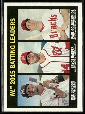 2016 Topps Heritage #240 NL 2015 Batting Leaders 2E