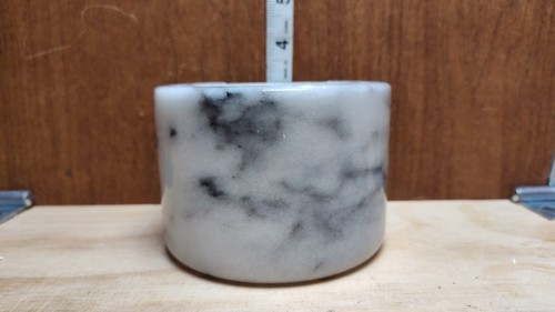 VTG MCM 6 MARBLE 3.5" DRINK COASTERS & HOLDER Marble Cork Cocktails Bar - Picture 5 of 21
