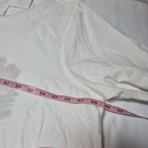 Caribbean Men' Shirt Size 2XB Linen Blend Short Sleeve button Up White (02) - Picture 8 of 10