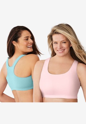 Comfort Choice Women's Plus Size Wireless Sport Bra 2-Pack