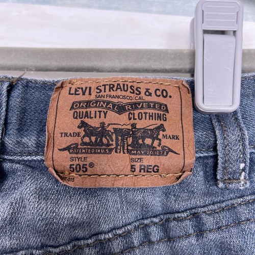 Levis 505 Straight Leg Jeans Blue Medium Wash Boys Size 5R 5 Regular - Picture 7 of 8