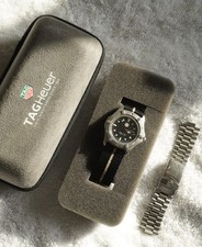 Tag Heuer Professional 200m Black Dial Mens Full Size Watch 38mm + Travel Case