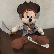 Mickey Mouse Pirates of the Caribbean Jack Sparrow 12" Plush Disney Parks