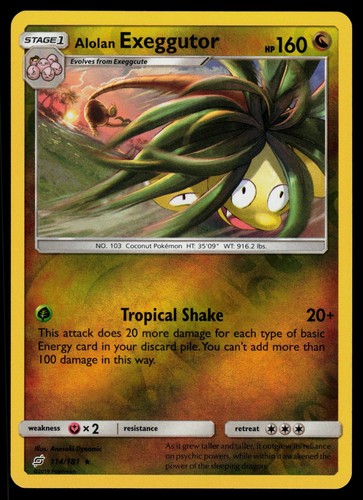 Alolan Exeggutor 114/181 Rare Team Up Pokemon Reverse Holo Lightly Played
