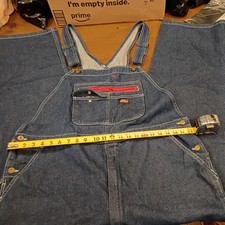 Dickies Men  s Denim Bib Overalls Blue Utility Workwear Carpenter XL Regular