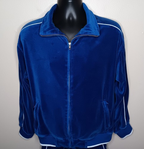 Sweatsedo Men’s Medium Velour Tracksuit Sexy Mexy Blue Sweatsuit Jacket & Pants - Picture 6 of 16