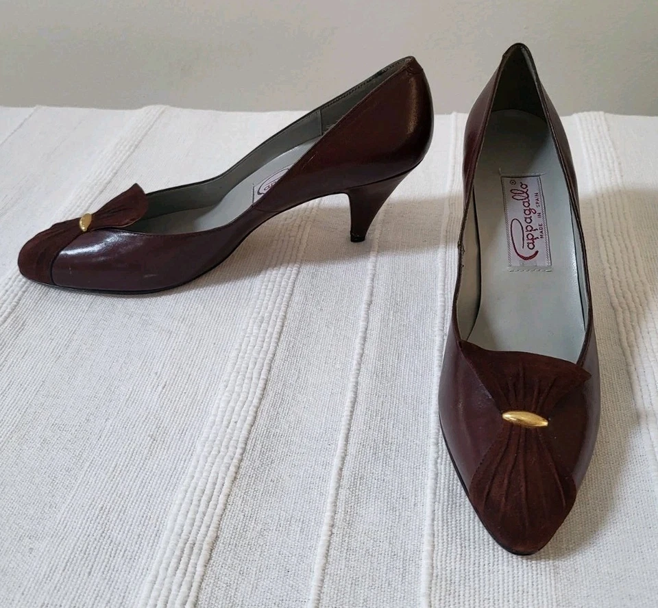Pappagallo 棕色皮革高跟鞋 7.5 N — 第 4/4 张图片