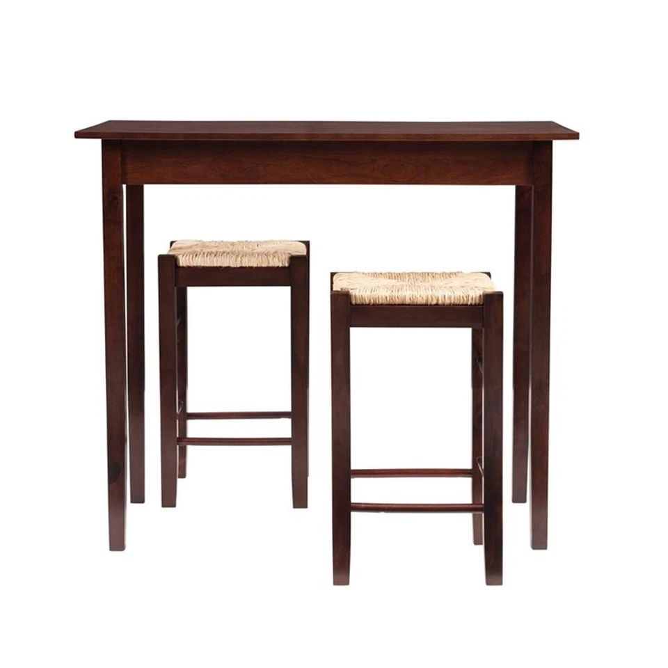 Linon Three Piece Wood Tavern Dining Set in Espresso Brown - Image 2 of 4
