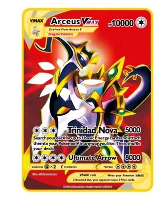 Pokemon Arceus Vmax Hp 10000 Sammlerstück VMAX EX GX MEGA Metallkarte Fanmade 