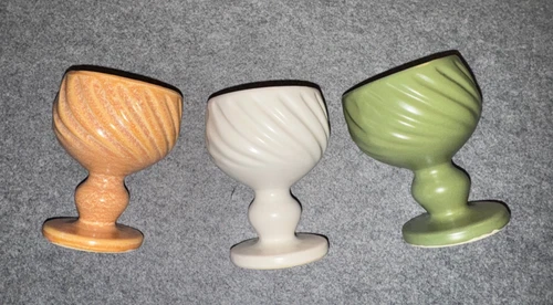 Antique Vintage HULL USA Art Pottery Pedestal Planter Vase F5 SET of 3