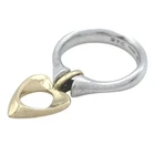 Georg Jensen Henning Koppel Heart Ring 246 Sterling Silver Gold Tone Vintage Sz6