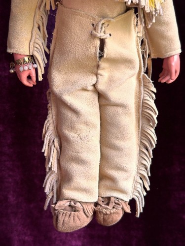 Rare Large Antique German 13” Native American Indian Bisque Head Doll Cloth Body - Picture 13 of 20