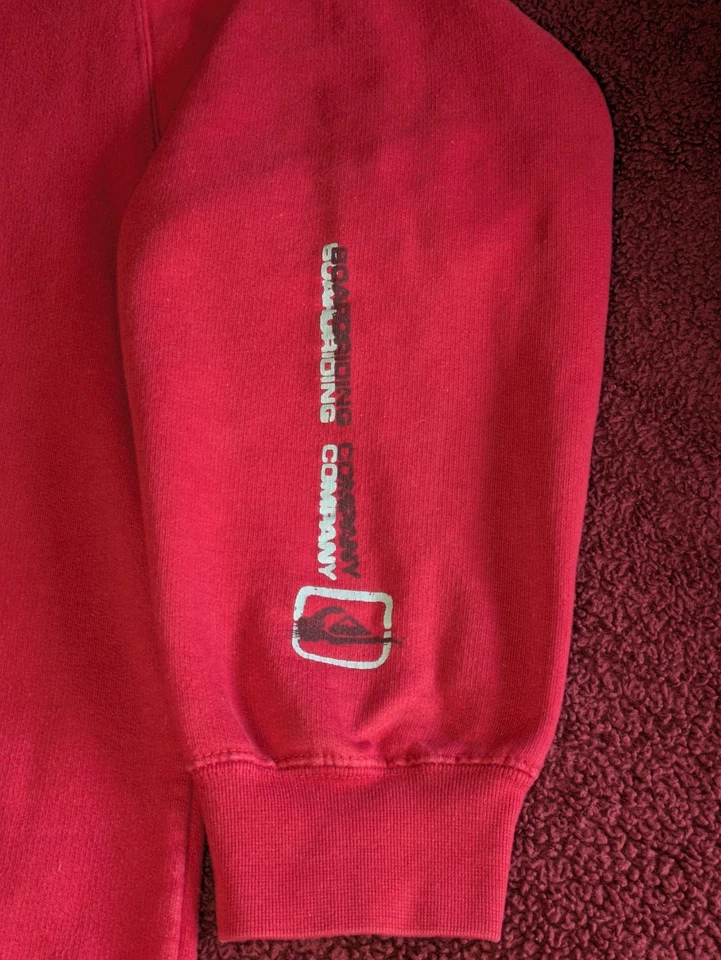Sudadera con Capucha Vintage Y2K Quicksilver M Cremallera Manga Larga Golpear Logo Grande Mediana Foto 3 de 4