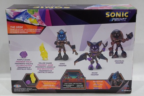 Sonic Prime The Grim 5 Pieces Sonic, Knuckles & Rouge Troopers w/ Shards NEW e18 - Picture 2 of 7