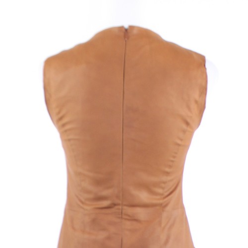 Light brown 100% leather BOB & CHRISTENSEN sleeveless sheath dress 2 - Picture 8 of 8