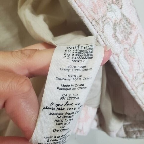 Wilfred Aritzia Lino Delicada Floral Recortada Chaqueta Sin Cuello Primavera Mujeres 2 - Imagen 5 de 11