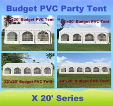 20'x20', 26'x20', 32'x20', 40'x20' Budget PVC Party Wedding Tent Shelter Canopy