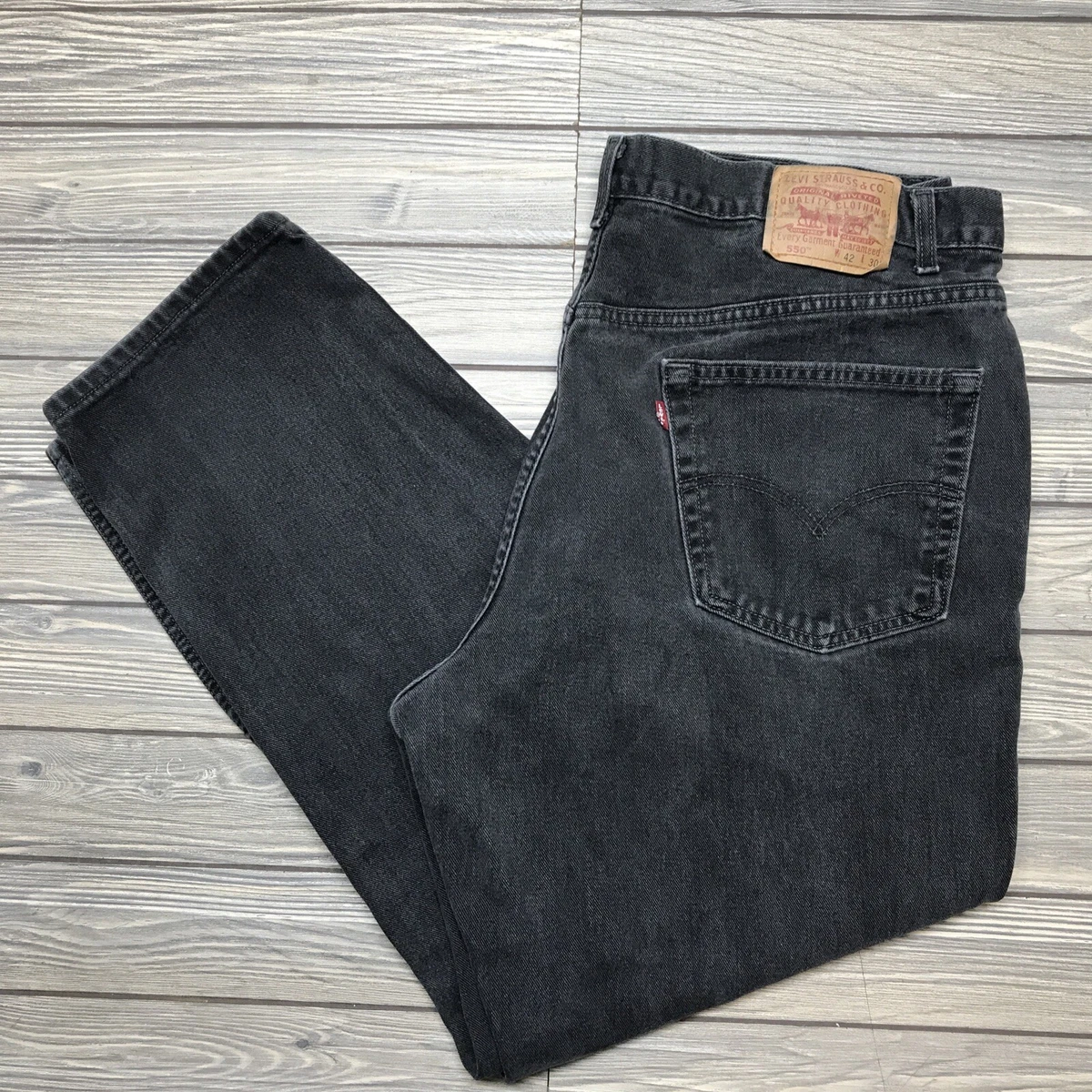 Vintage 90s Levis 550 Relaxed Fit Black Jeans Pants Men's Size 40x30 Y2K