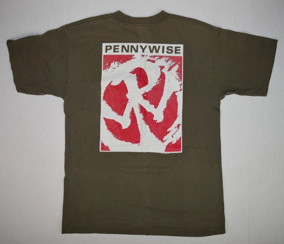 Band T-Shirt VTG 90s Pennywise Box Logo PW Dancing Clown Shirt Sz M Punk c.1994 - Image 3 of 4
