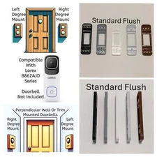 Lorex B862AJD Series 4K Wi-Fi Video Doorbell Compatible Angle Flush Mount