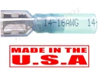 100 3M HEAT SHRINK FEMALE ELECTRICAL WIRE CONNECTORS SPADES 16-14 GAUGE MARINE