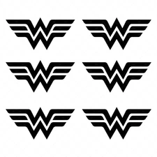 Set of 6 - Small wonder woman symbol Vinyl Decals wonder woman Stickers Sheet