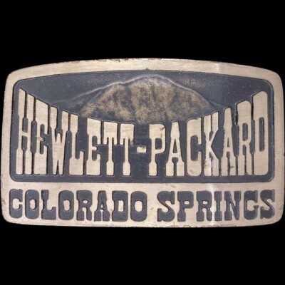 HP Hewlett Packard Computer IT Tech Colorado Rare 1970s NOS Vintage Belt Buckle