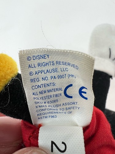 5” Tiny Mickey Mouse Santa Hat Beard Disney Applause Christmas Mouse Plush Doll - Picture 7 of 8