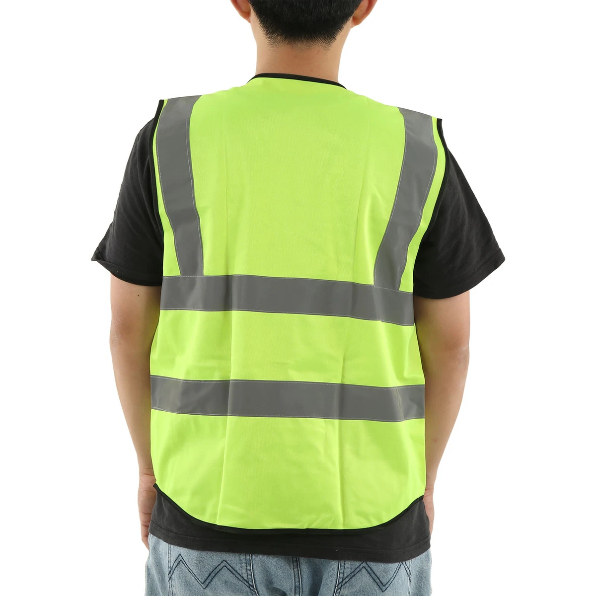 ISP Green Reflective Safety Vest High Visibility Front Zipper Waterproof Safet