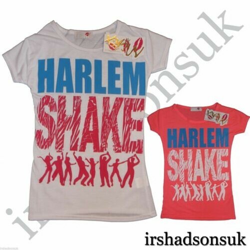 New Ragazze " Harlem Agitare " Divertente Manica Corta T Shirt Carino Stile New Ragazze " Harlem Agitare " Divertente Manica Corta T Shirt Carino Stile