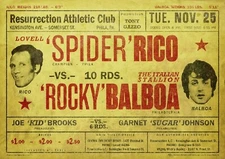 Rocky Balboa VS Spider Rico Fight Poster/Print Sylvester Stallone 🥊🔔🥊